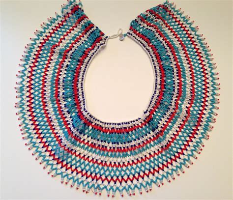 Vintage African Tribal Beaded Bib Or Collar Necklace