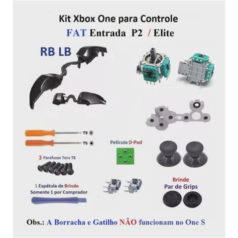 Kit Reparo Botão Gatilho Rb Lb do Controle Xbox One S Chave Torx T8