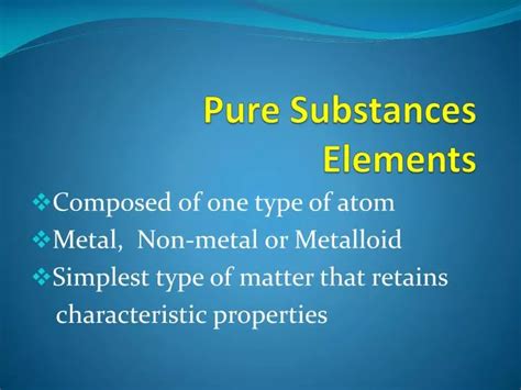 Ppt Pure Substances Elements Powerpoint Presentation Free Download