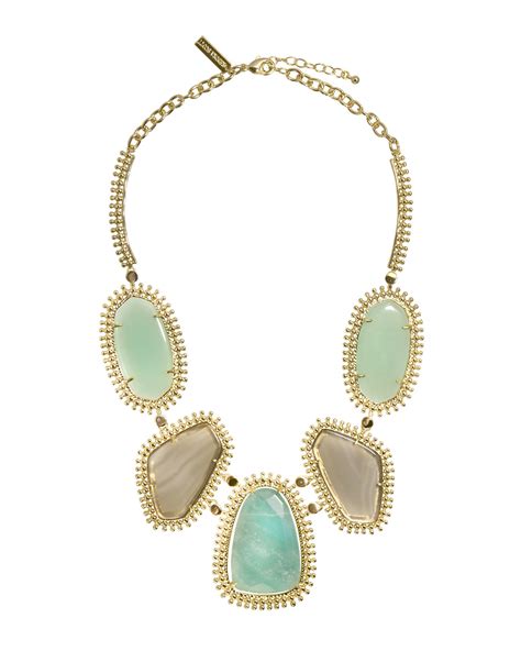 Lyst Kendra Scott Multistone Bib Necklace In Green