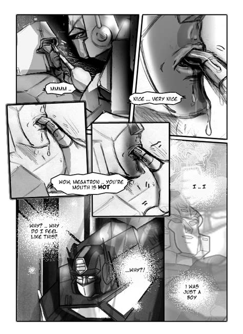 Rule 34 Comic Confession Greyscale Male Only Megatron Monochrome Optimus Prime Text