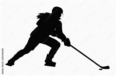 Female Ice Hockey Silhouette Stock Illustration Adobe Stock