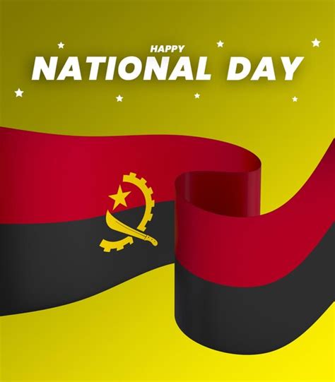 Premium PSD Angola Flag Element Design National Independence Day