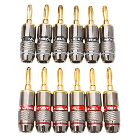 Monster Banana Plug 24k Gold Plated Pure Copper Speaker Adapter Screw