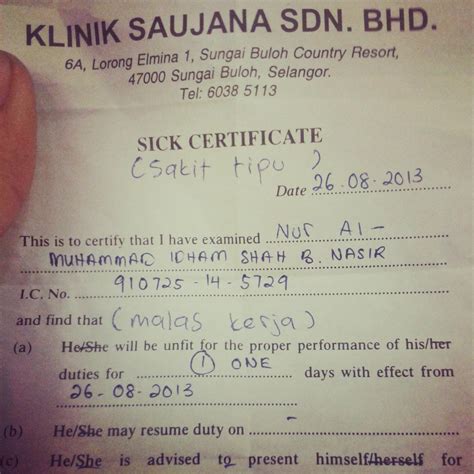 Surat Mc Klinik Pdf Letter 7saudara