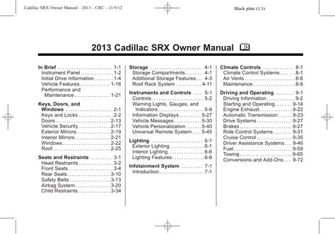 Cadillac 2013 Srx Owners Manual Owner S