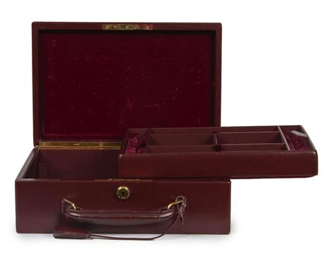 Sold Price HermÈs Circa 1950 Coffret à Bijoux Cuir Lisse Bordeaux Garniture Métal Plaqué Or