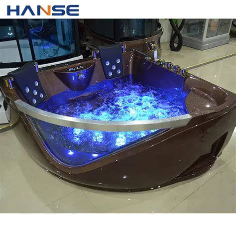 Acrylic Hydromassage Air Jet Big Non Freestanding Corner Bath Tub With Apron Pillow China 2