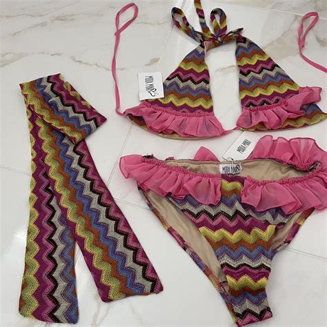 Moda Minx Zig Zag Bikini Set L Depop