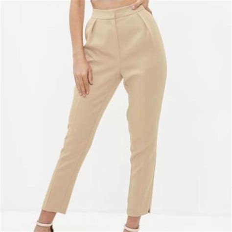 Missguided Nude Cigarette Trousers Size Depop