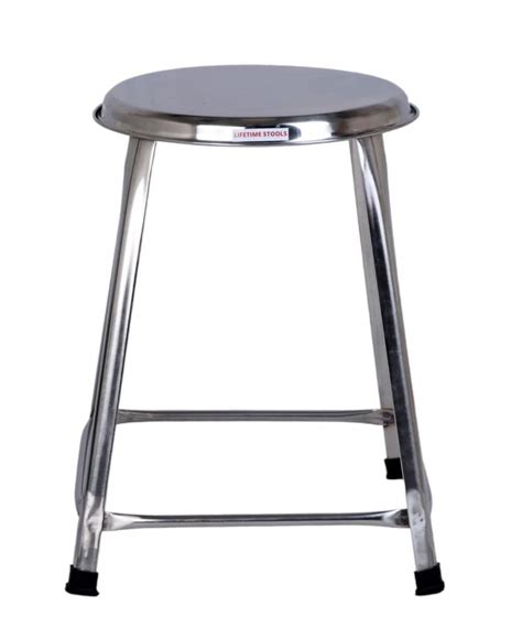 Lifetime Stools Polished Hospital Stainless Steel Stool Size Inch