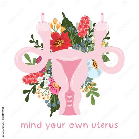 Mind Your Own Uterus Uterus Showing The Rude Finger Women Rights Women Equality 1973 And