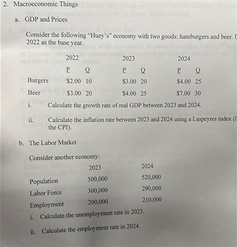 Solved Macroeconomic Thingsa GDP And PricesConsider The Chegg