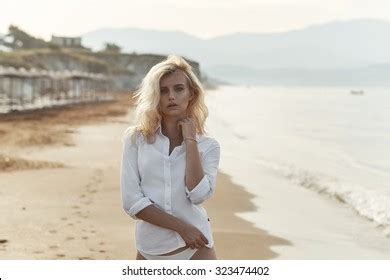 Beautiful Blonde On Beach Stock Photo 323474402 Shutterstock