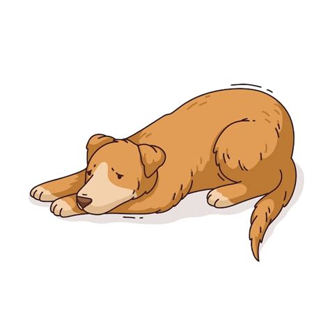 Ilustración De Perro Triste De Dibujos Animados Dibujados A Mano