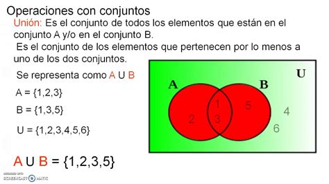 Operaciones Con Conjuntos Uni N E Intersecci N Youtube