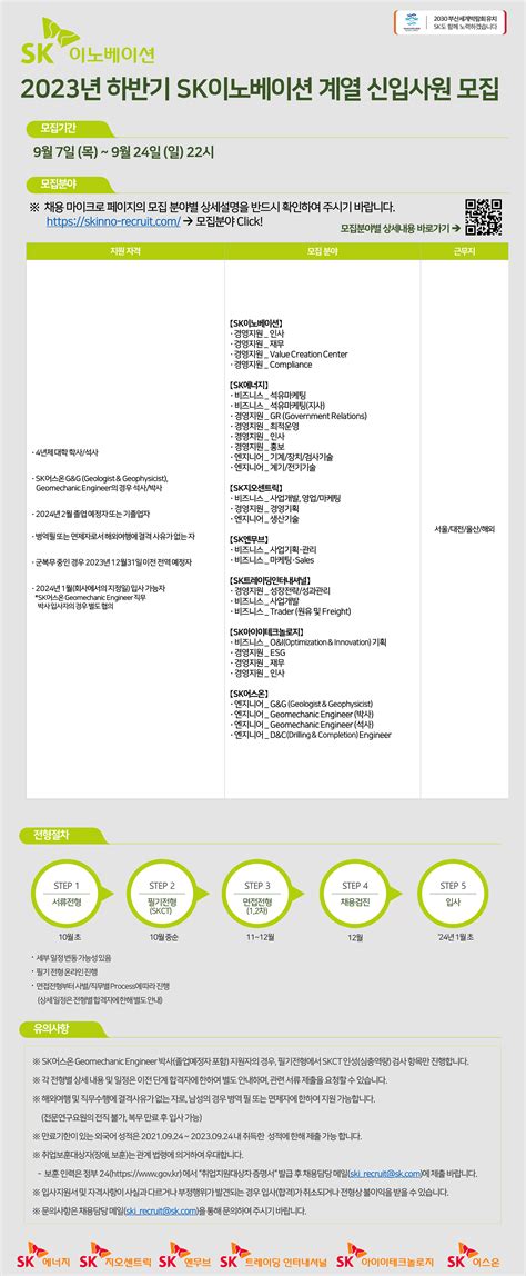 Sk이노베이션 채용공고 2023년 하반기 신입사원 모집 2023년 채용