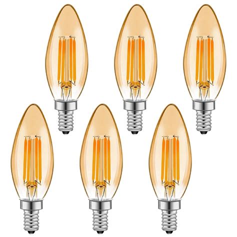 Zestaw 6 Szt Żarówka E14 Led Filament 8w 60w 800lm Ciepła świeczka