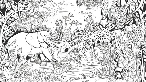 Jungle Background Coloring Pages