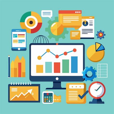 Colorful Infographic With Charts Graphs And Diagrams For Data Analysis