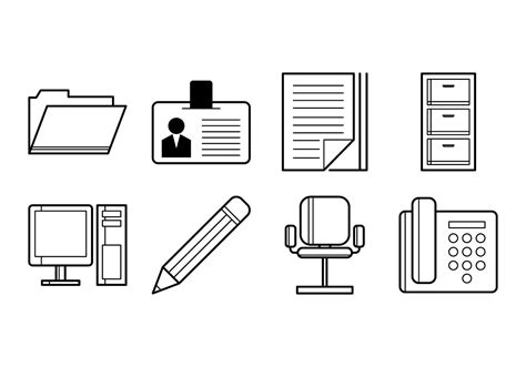 office stuff icon vector  vector art  vecteezy