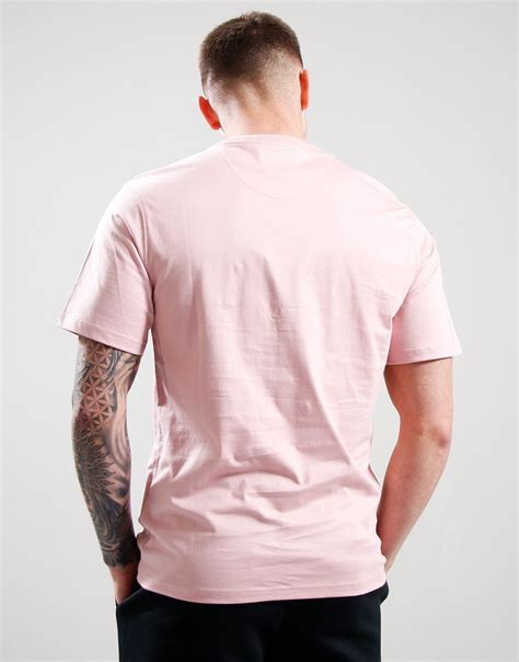 Barbour International Small Logo T Shirt Pink Terraces Menswear