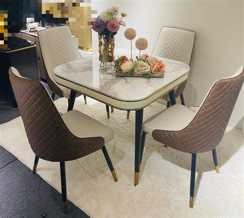 4 Seaters Luxury Marble Dining Set - Timoliz Furniture Empire Ltd