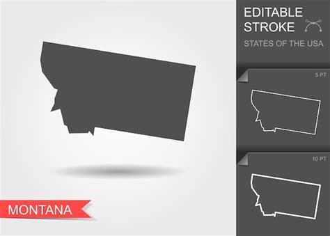 Premium Vector Stylized Map Of The Us State Of Montana Vector