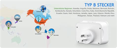 Lencent Reiseadapter Usa Deutschland Stecker Typ B Steckdose