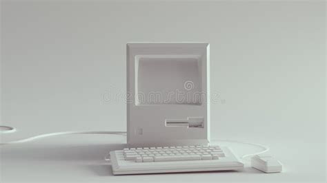 Old Fashioned Computer Screen And Keyboard Stock Vector Illustration