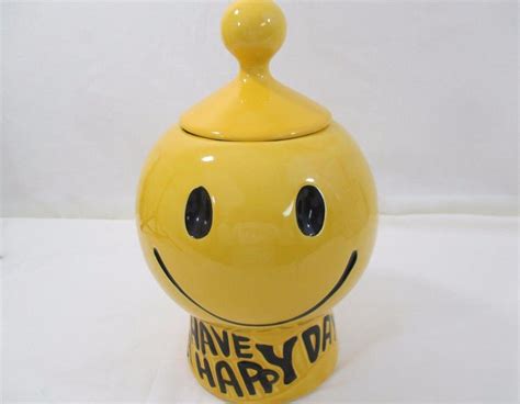 Vintage Mccoy Smiley Face Cookie Jar 1970s 1845679940