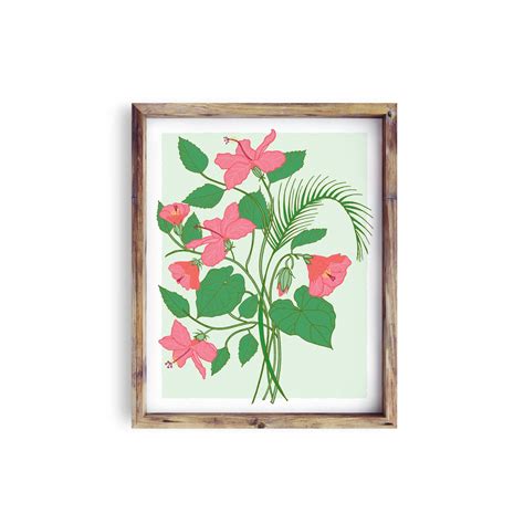 Pink Hibiscus Bouquet - Art Print - Nico Made