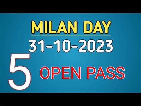 31 10 2023 Milan Day Matka Milan Day Today Milan Day Chart