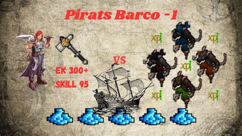 Tibia Pirats Barco 1 Level 300 EK Hunt Solo Skill Club 96