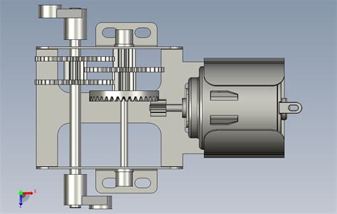 齿轮传动之电机带动_STEP_模型图纸下载 – 懒石网