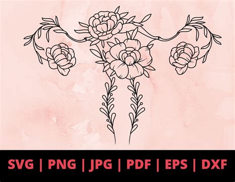 Uterus Svg Vagina Svg Floral Uterus Svg Uterus With Flowers Etsy Canada