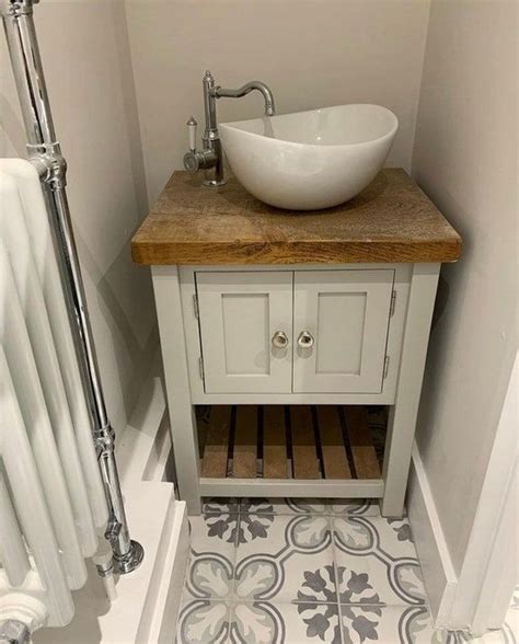 Painted Rustic Chunky Solid Wood Bathroom Washstand Vanity Sink Unit