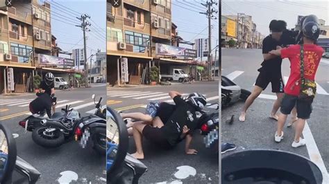 台南驚爆當街打架！2騎士行車糾紛紅燈開打 下秒變成「在地青年」