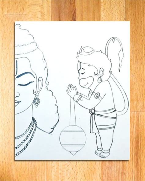 Easy Lord Hanuman Drawing With Lord Shree Ram Easy Bajrangbali