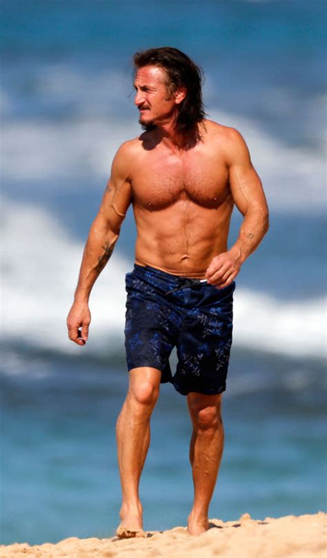 Sean Penn Shirtless Buff Beach Body Hollywood Gossip 24