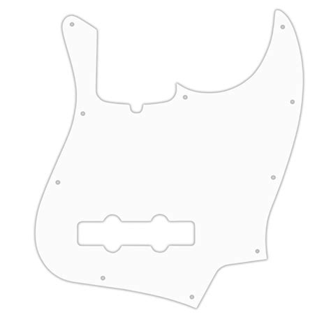 Jazz Bass Pickguard White 3 Ply 10 Screw Holes Hoagland Custom