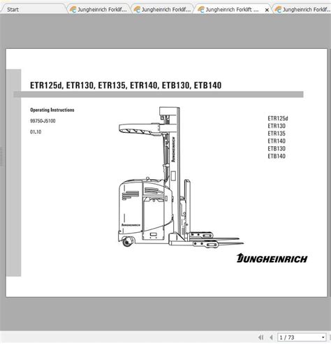 Jungheinrich Forklift Etr Operating Instructions Auto Repair