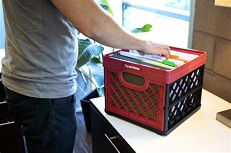 Clevermade Collapsible Milk Crate Stackable Collapsible Storage Bin