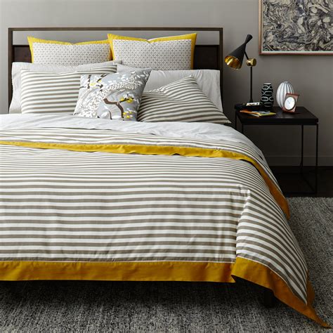 DwellStudio Draper Stripe Ash Duvet Cover & Reviews | Wayfair