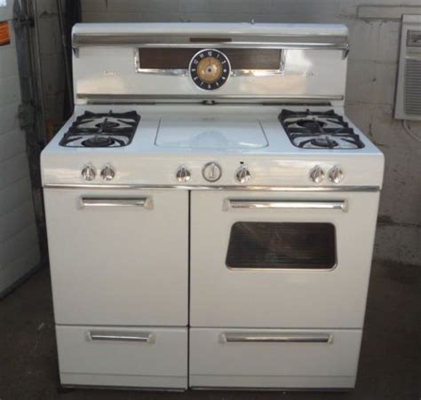 Vintage Kenmore Super Deluxe Gas Double Oven Cook Top Stove Range 4 Burner Broil Vintage Wood