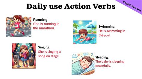 Action Verbs In English With Sentences Action Verbs For Beginner