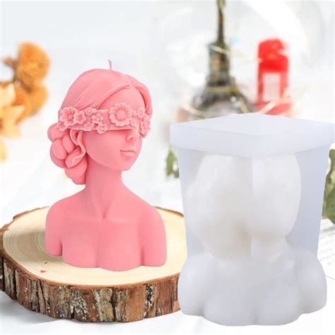 Moule En Silicone D Pour Bougies Statue De Fille Diy