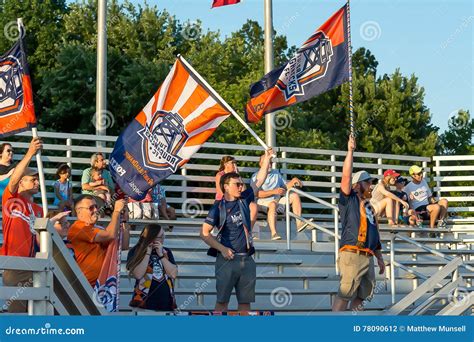 Soccer Fans Waving Flags For Thier Teams Editorial Photography Image