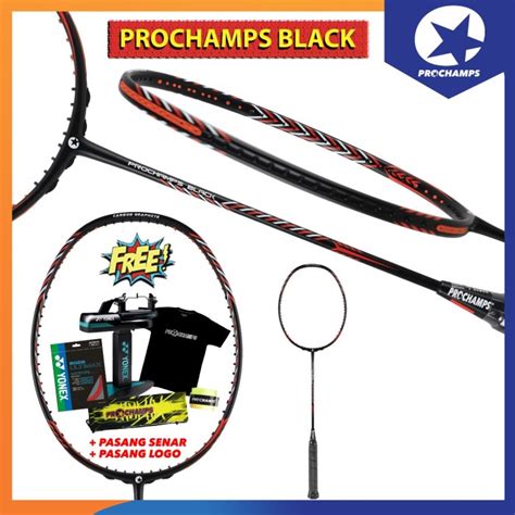 Jual PROCHAMPS Special Edisi Black And White Raket Badminton Original