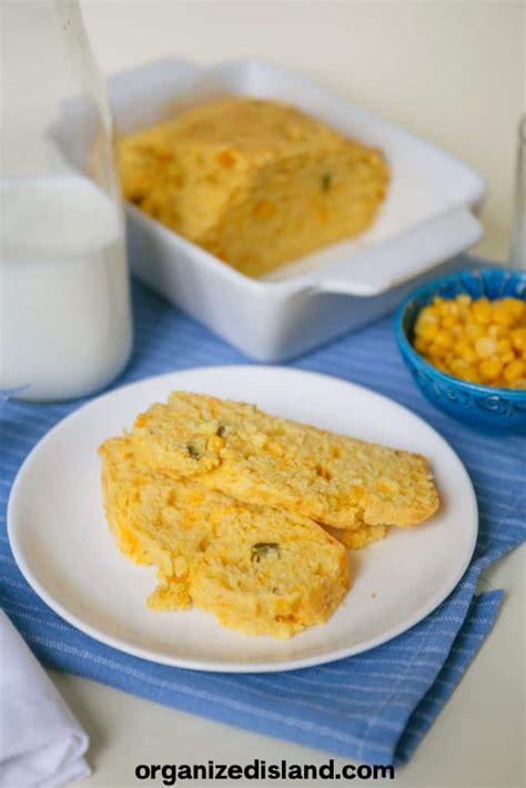 Easy Jiffy Jalapeño Cheddar Cornbread Organized Island